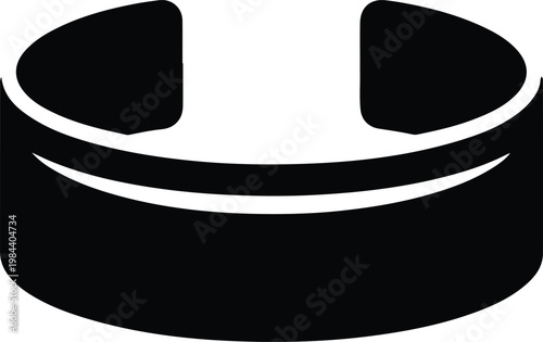 Silhouette classic round ashtray icon smoking accessory simple minimalist flat style vector design