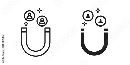 Lead generation icon outline and solid set. Graphic icons