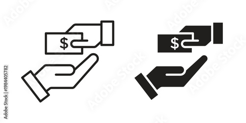 loan icon outline and solid set. Graphic icons