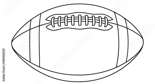 Simple line drawing of an american football isolated on a white background