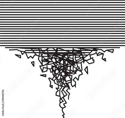 Abstract Order and Chaos Minimalist Black and White Background