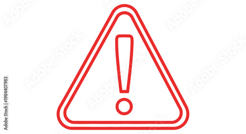 Red warning sign with an exclamation point inside a triangular frame
