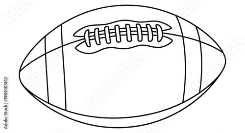 Simple line drawing of an american football isolated on a white background