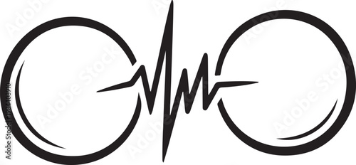 Minimalist Heartbeat Glasses Logo Icon for Medical Optometry