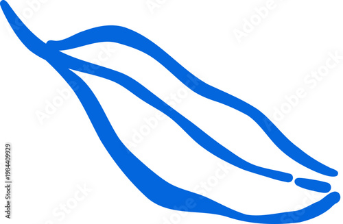 Whimsical Hand drawn Green Leaf Outline Illustration