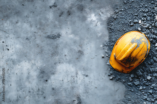 Construction Helmet on Concrete Surface