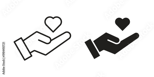 Philanthropy icon outline and solid set. Graphic icons