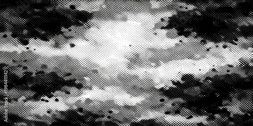 Black and white abstract grunge winter landscape with snow water and cloudy texture