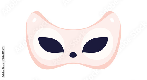 Cute pink animal themed mask featuring dark triangular eyes and a small nose for masquerade or themed party celebrations.