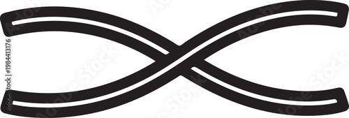 Abstract Minimalist Crossed Curved Lines Icon Symbol Vector