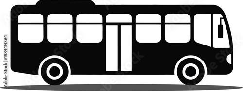 Bus icon isolated on white background featuring simple transportation symbol for route maps mobility apps and design use