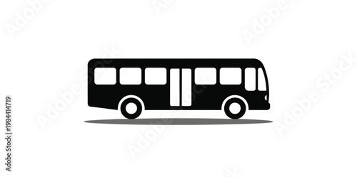 Bus icon on white background with minimal vehicle symbol for public transport signage travel interface and navigation systems