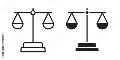 Scales icon outline and solid set. Graphic icons