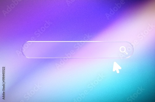 Grainy gradient background with glassmorphism search bar