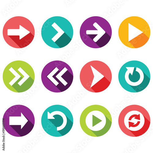 Free Download simple arrow icon set vector collection 01 - GFXLoad