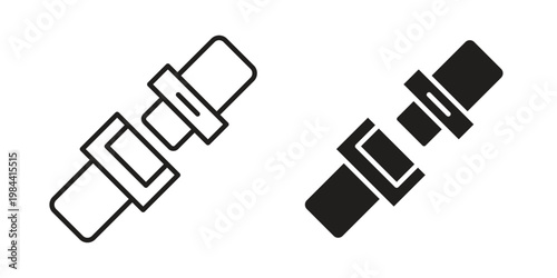 Seatbelt icon outline and solid set. Graphic icons