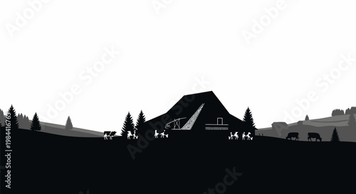 Black silhouette of a tent.