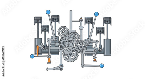Internal Combustion Engine Piston Mechanism Animation