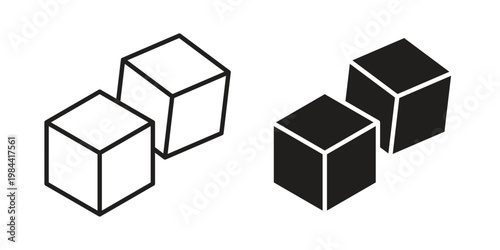 Sugar icon outline and solid set. Graphic icons