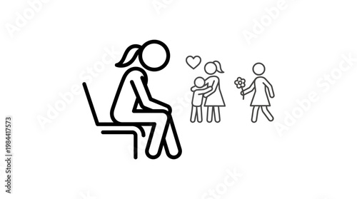 Lonely Figure Observing Scenes of Love and Friendship