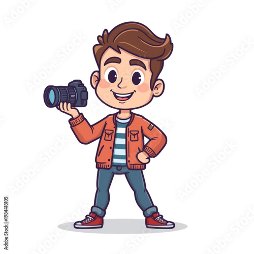 cartoon boy with camera
