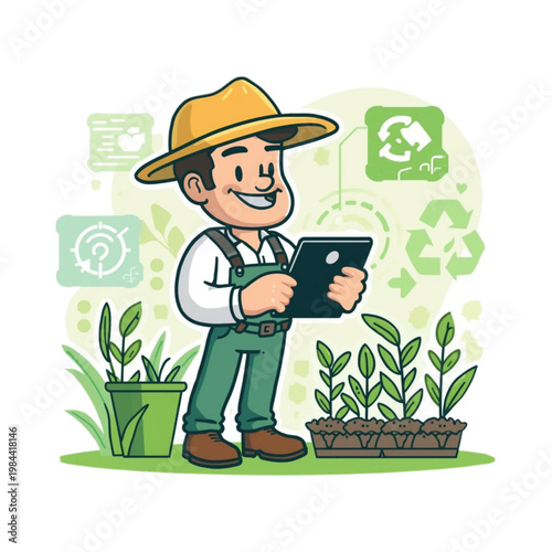 gardener watering plants