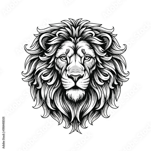 Detailed illustration of a lions face 5.