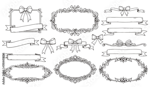 Vintage floral frames collection an artistic assortment of hand drawn decorative borders and flourishes
