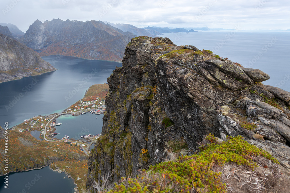 Fototapeta premium Norway, Lofoten islands, fjord landscape