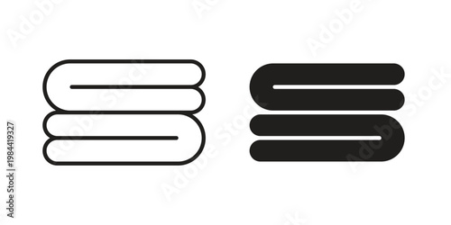 Towel icon outline and solid set. Graphic icons