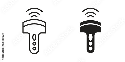 Ultrasound icon outline and solid set. Graphic icons