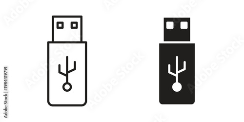 usb drive icon outline and solid set. Graphic icons