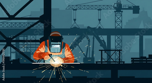 Professional construction worker meticulously laying bricks to build a strong wall, showcasing skilled craftsmanship and a dedication to structural development on a building site