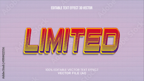 '' LIMITED '' TEXT EFFECT 3D VECTOR FOR ALL YOUR NEEDS