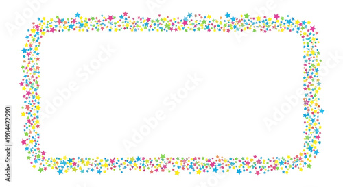 Colorful confetti frame border decoration.