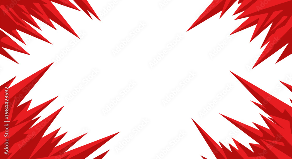 Fototapeta premium A red and white abstract image with sharp points