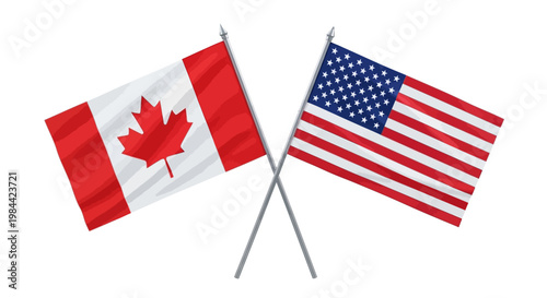 Flags of canada and the united states