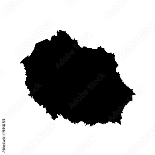 Kauai Hawaii Island Black Silhouette Map Vector Illustration