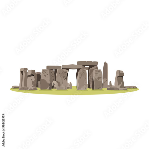 Stonehenge prehistoric monument vector illustration on white