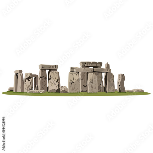 Stonehenge Ancient Prehistoric Monument Vector Illustration