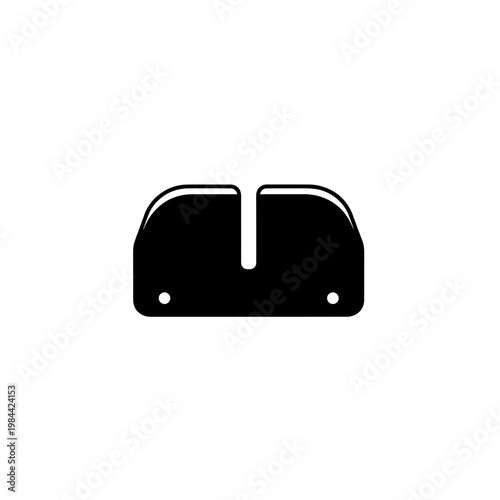 Minimalist black manual knife sharpener icon vector illustration