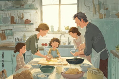 Wallpaper Mural Young woman preparing breakfast in cozy kitchen with warm morning light lifestyle scene Torontodigital.ca