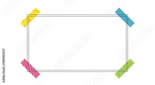 Colorful sticky notes on rectangle frame.