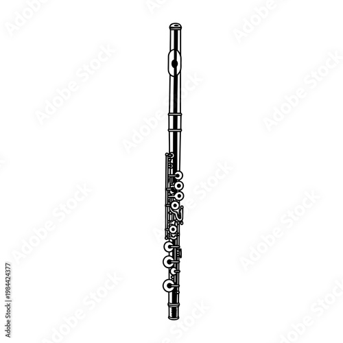 Classical Flute Musical Instrument Vector Illustration