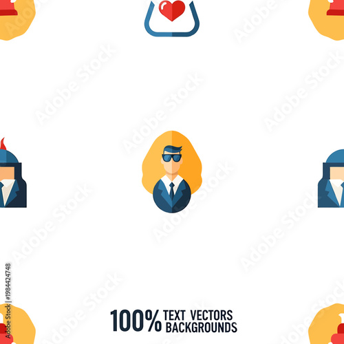Seamless pattern with security and protection flat icons