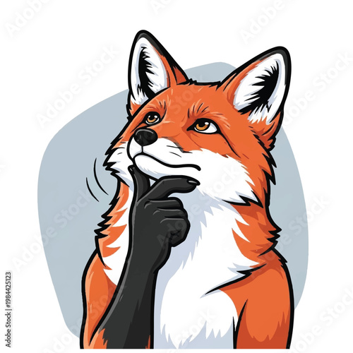 Thinking Fox with Human Hand.