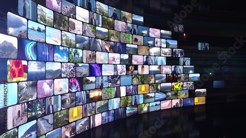 Streaming media video wall displaying various content