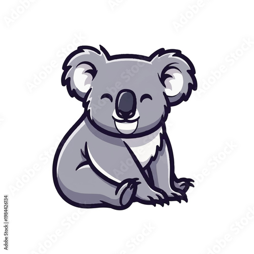 Cute Koala Bear Smiling Face.