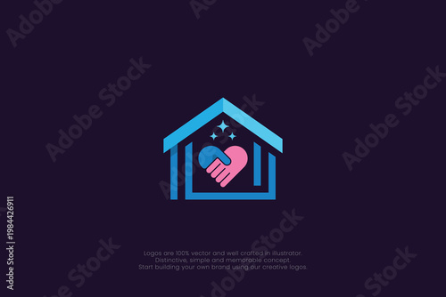 Home Care Heart Handshake Logo