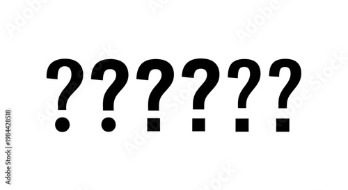 Six question marks in a row, symbolizing a query or a puzzle to be solved